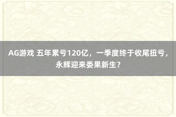 AG游戏 五年累亏120亿，一季度终于收尾扭亏，永辉迎来委果新生？