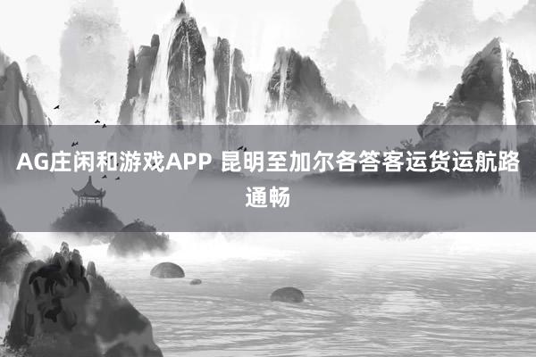 AG庄闲和游戏APP 昆明至加尔各答客运货运航路通畅