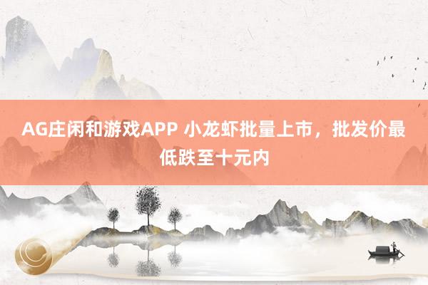 AG庄闲和游戏APP 小龙虾批量上市，批发价最低跌至十元内