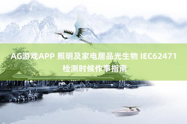 AG游戏APP 照明及家电居品光生物 IEC62471 检测时候作事指南
