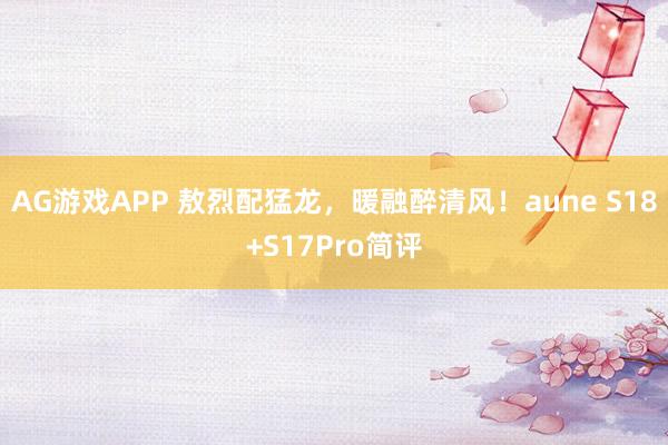 AG游戏APP 敖烈配猛龙，暖融醉清风！aune S18+S17Pro简评