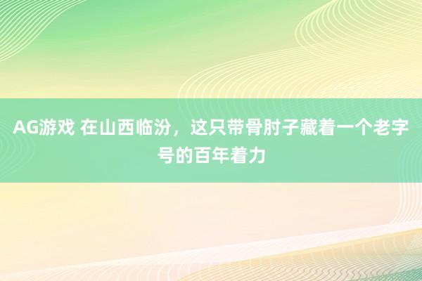AG游戏 在山西临汾，这只带骨肘子藏着一个老字号的百年着力