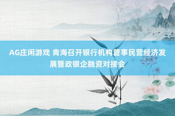 AG庄闲游戏 青海召开银行机构管事民营经济发展暨政银企融资对接会
