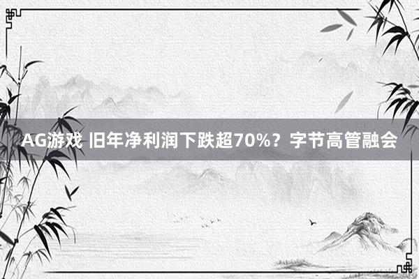 AG游戏 旧年净利润下跌超70%？字节高管融会