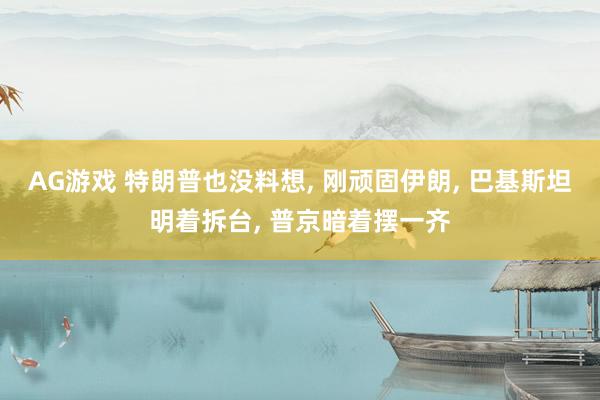 AG游戏 特朗普也没料想, 刚顽固伊朗, 巴基斯坦明着拆台, 普京暗着摆一齐